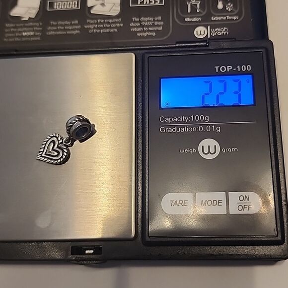 Collectible 925 IBB THAI Heart Dangle Slide Charm Sterling silver - Picture 4 of 4